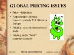 GLOBAL PRICING ISSUES - slide 1