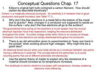 Conceptual Questions Chap. 17