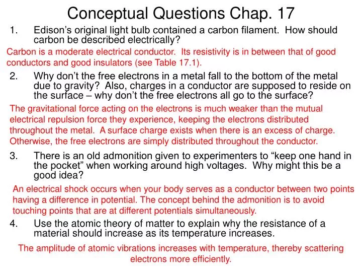 conceptual questions chap 17