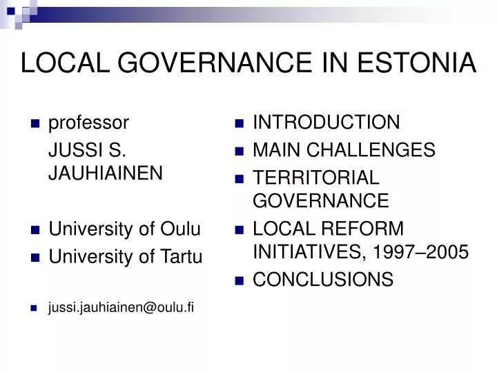 local governance in estonia
