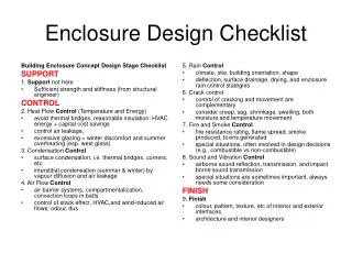 Enclosure Design Checklist