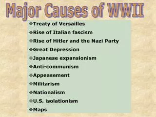 Major Causes of WWII