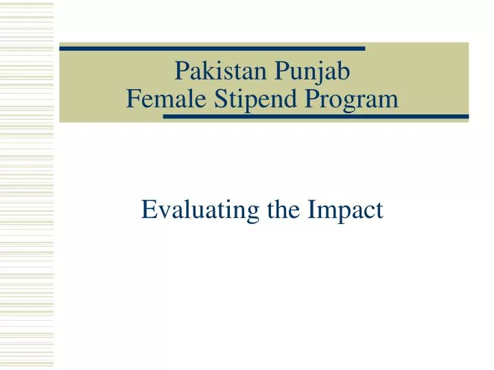 pakistan punjab female stipend program