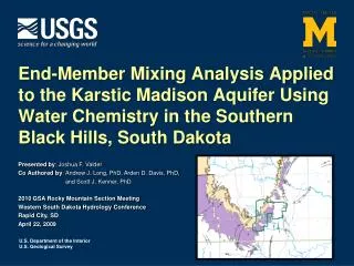 End-Member Mixing Analysis Applied to the Karstic Madison Aquifer Using Water Chemistry in the Southern Black Hills, Sou