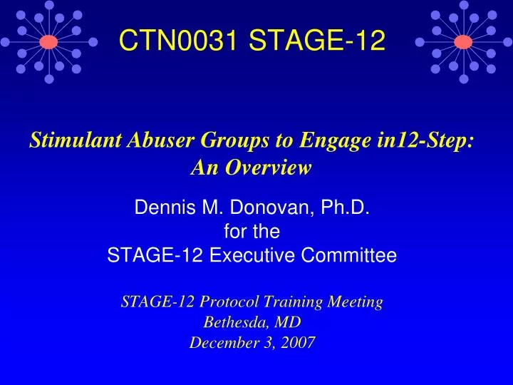 ctn0031 stage 12 stimulant abuser groups to engage in12 step an overview