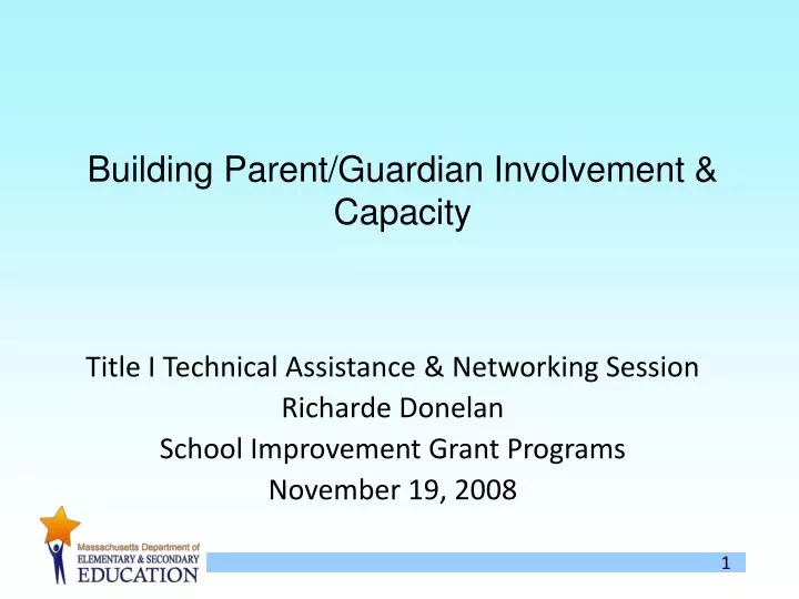 building parent guardian involvement capacity