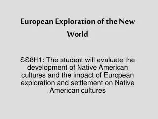 European Exploration of the New World