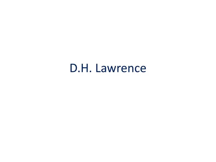 d h lawrence