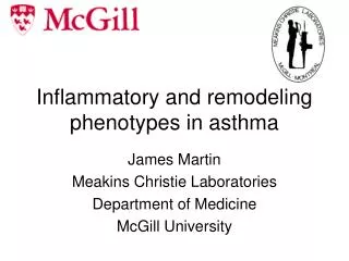 Inflammatory and remodeling phenotypes in asthma