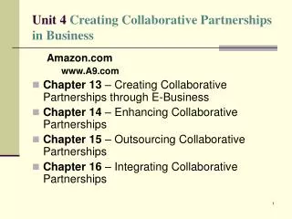 Unit 4 Creating Collaborative Partnerships in Business