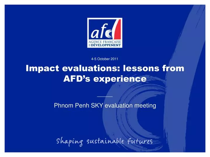 impact evaluations lessons from afd s experience