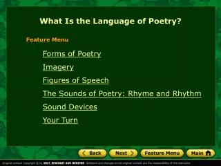 What Is the Language of Poetry?