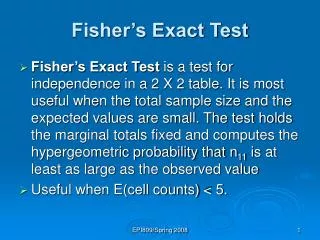 Fisher’s Exact Test