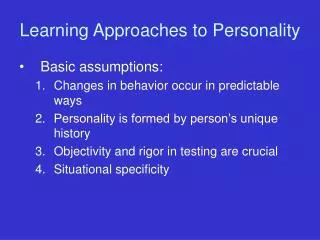 Learning Approaches to Personality