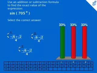 Use an addition or subtraction formula to find the exact value of the expression: {image} Select the correct answer: