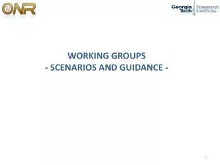 WORKING GROUPS - SCENARIOS AND GUIDANCE -