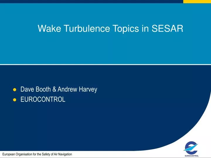 wake turbulence topics in sesar