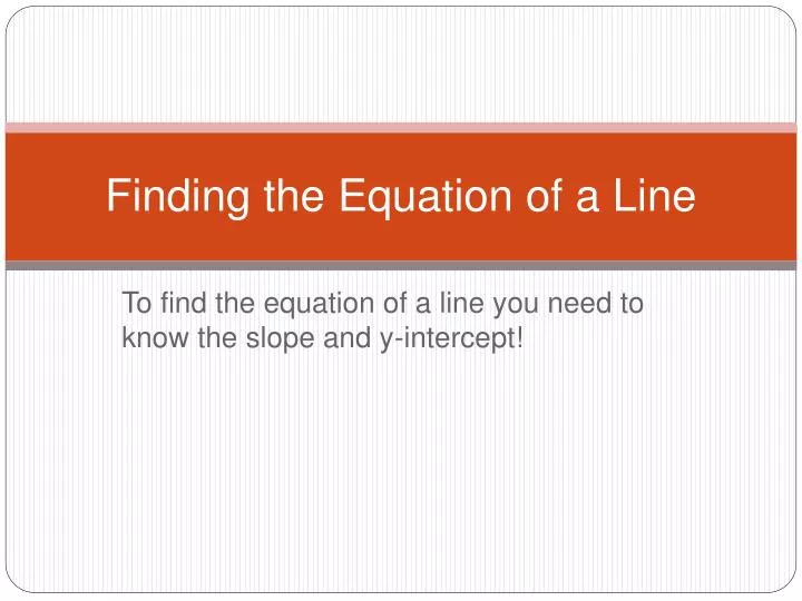 finding the equation of a line