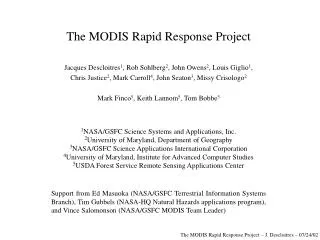 The MODIS Rapid Response Project