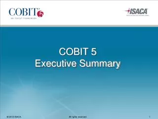 COBIT 5 Executive Summary
