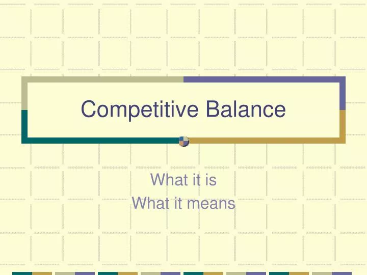 competitive balance