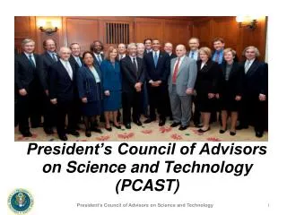 President’s Council of Advisors on Science and Technology (PCAST)