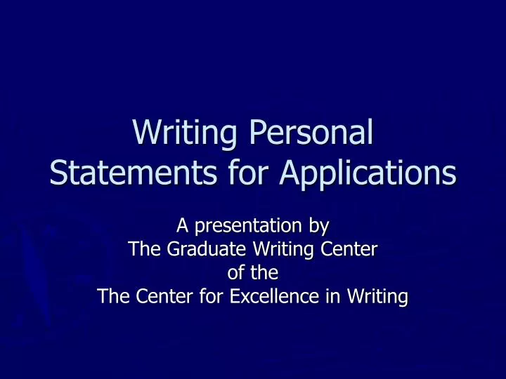 writing personal statements for applications