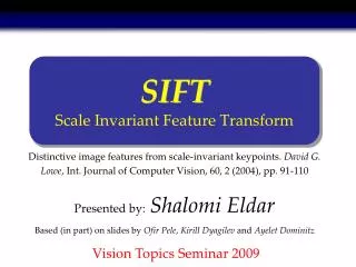 SIFT Scale Invariant Feature Transform