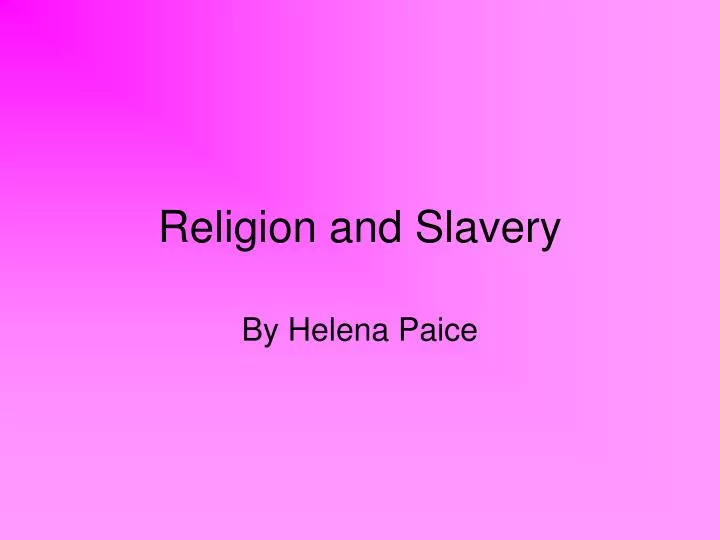 religion and slavery