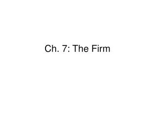 Ch. 7: The Firm