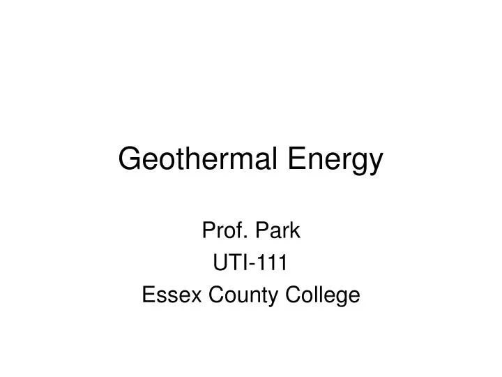 geothermal energy