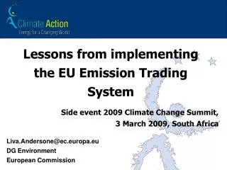 Lessons from implementing the EU Emission Trading System