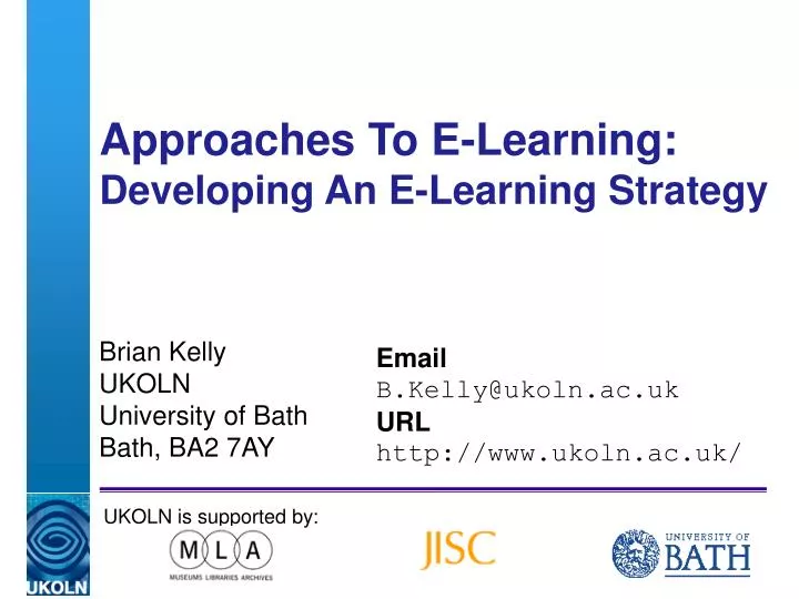 approaches to e learning developing an e learning strategy