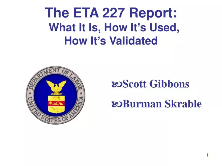 the eta 227 report what it is how it s used how it s validated