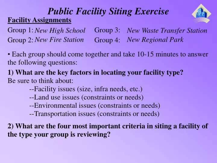 public facility siting exercise
