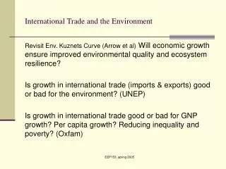 International Trade and the Environment
