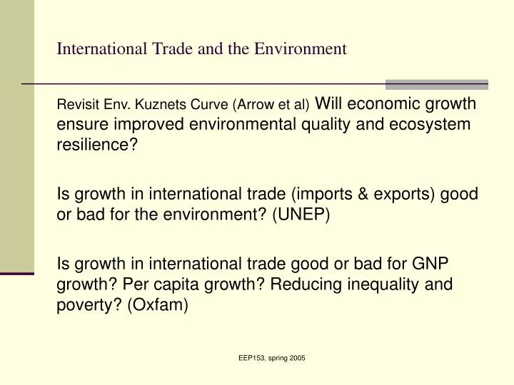 international trade and the environment