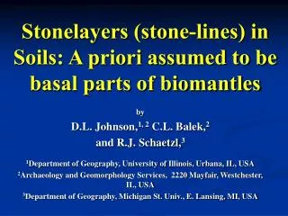 stonelayers stone lines in soils a priori assumed to be basal parts of biomantles