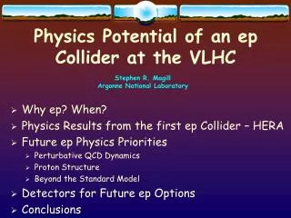 Physics Potential of an ep Collider at the VLHC