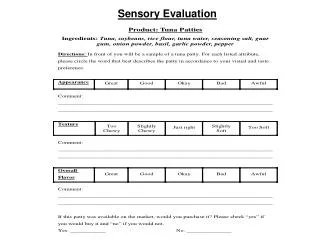 Sensory Evaluation