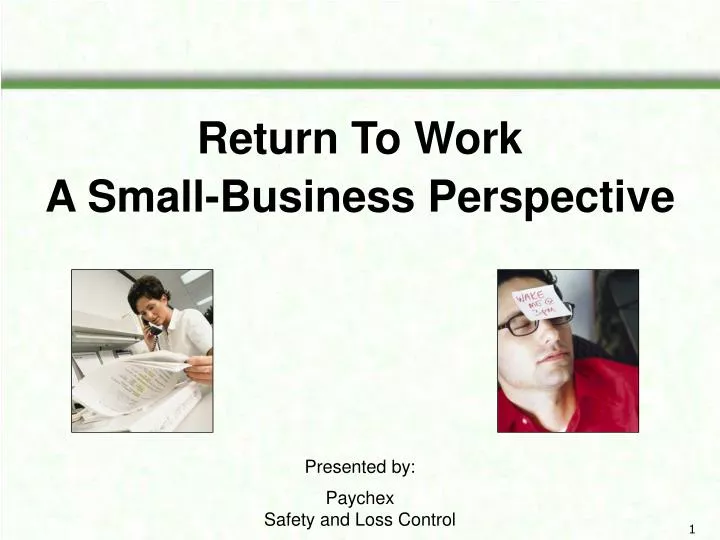 return to work a small business perspective