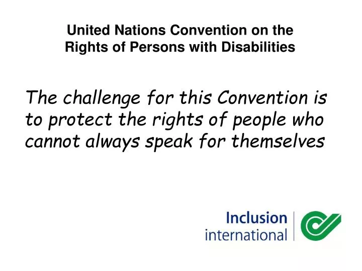 united nations convention on the rights of persons with disabilities