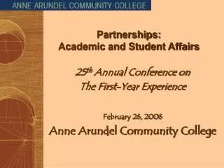 Partnerships: Academic and Student Affairs