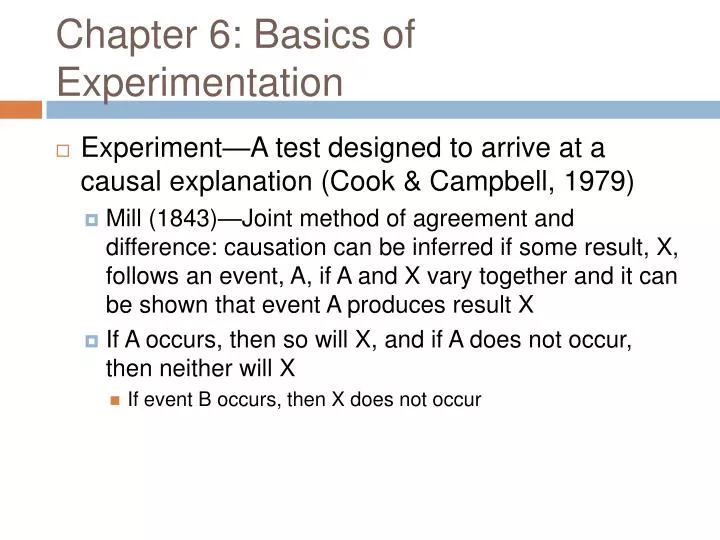 chapter 6 basics of experimentation