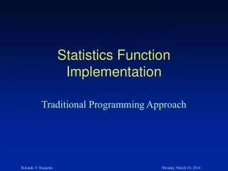 Statistics Function Implementation