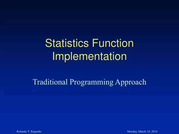 statistics function implementation