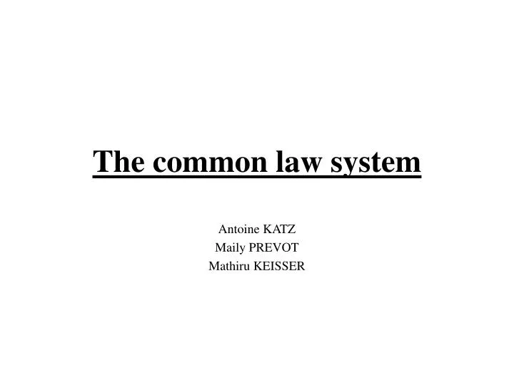 the common law system