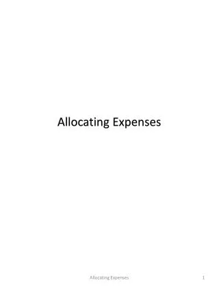 Allocating Expenses