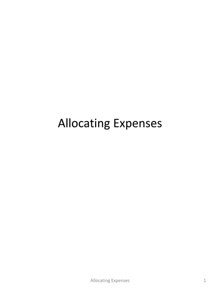 allocating expenses