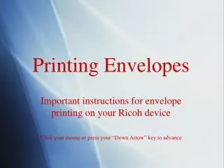 Printing Envelopes